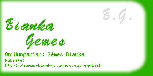 bianka gemes business card